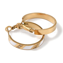 Серьги-кольца из нержавеющей стали 304 со стразами для женщин&nbsp;EJEW-L283-051G-02