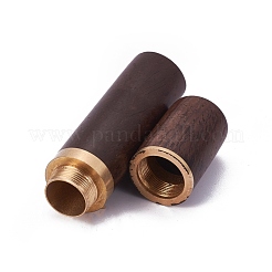 Bois de santal cuir artisanat aiguilles à coudre boîte&nbsp;TOOL-WH0118-02A