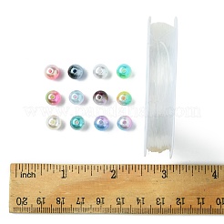 Наборы для изготовления браслетов из круглых радужных бусин из АБС-пластика с имитацией жемчуга&nbsp;DIY-FS0007-71