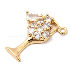 Латунные микропаве прозрачные подвески с фианитом&nbsp;KK-F916-24G