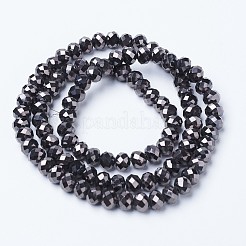 Chapelets de perles en verre transparent électrolytique&nbsp;EGLA-A034-T2mm-UA08