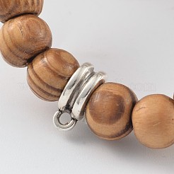 Bracelets extensibles en perles rondes en bois&nbsp;X-BJEW-JB02170
