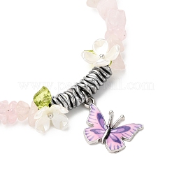 Браслеты из сплава с подвесками в виде бабочек с принтом&nbsp;BJEW-JB12404-02