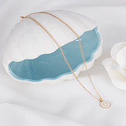 1 шт. ожерелье из цинкового сплава с белой эмалью&nbsp;NJEW-LP0002-88G-O