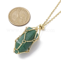 Colliers avec pendentif en pierres précieuses naturelles mélangées&nbsp;NJEW-JN04644-01