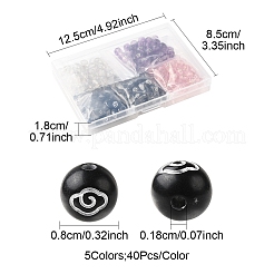 200шт 5 цвета покрытия акриловых бусин&nbsp;OACR-FS0002-03