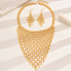 Набор из ожерелья и серег из сплава с геометрическим узором для невесты&nbsp;OF5309