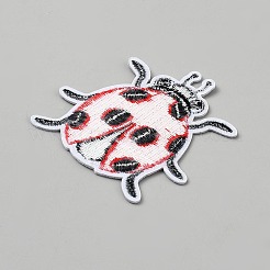 Marienkäfer-Polyesterstickerei zum Aufnähen&nbsp;PATC-WH0008-241