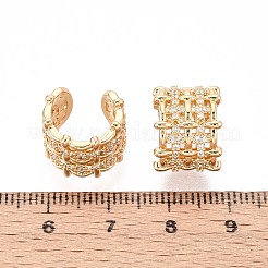 Латунные серьги-манжеты из прозрачного кубического циркония&nbsp;EJEW-T047-83G