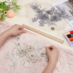 2 шт. 2-цветные заплатки из химического волокна с вышивкой из кристаллов и страз&nbsp;PATC-FG0003-60A