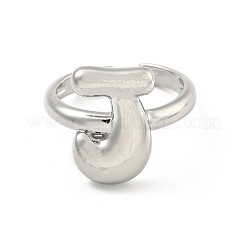 Bagues de manchette ouvertes avec lettre en laiton pour femmes&nbsp;RJEW-G313-01J-P