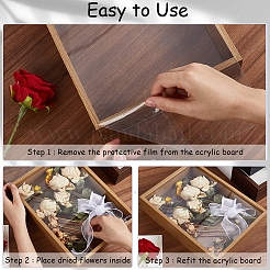 Прямоугольная деревянная подставка для фоторамки&nbsp;AJEW-WH20003-11B