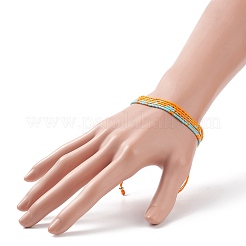 Регулируемые браслеты из плетеных стеклянных бусин&nbsp;BJEW-JB08952-04