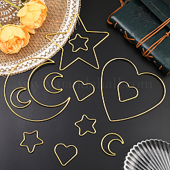 12 шт. 6 стиля железного кольца для самодельной плетеной сети/паутины с перьями&nbsp;IFIN-SP0001-49