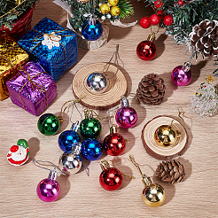 36 шт. 6-цветные пластиковые подвесные шары&nbsp;HJEW-UN0001-28