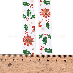 5 ярд рождественской ленты из полиэстера с золотым тиснением&nbsp;OCOR-A008-01G