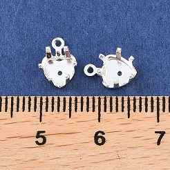 Оправа в форме сердца из латуни с пришивными зубцами&nbsp;KK-C163-14B-S