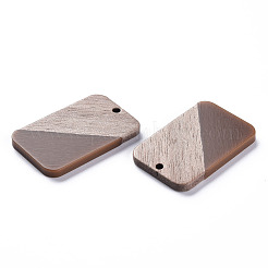 Pendentifs en résine opaque et bois de noyer&nbsp;RESI-T035-38G