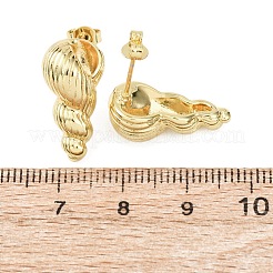 Ohrstecker aus Messing mit Muschelmuster&nbsp;EJEW-D351-07G