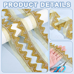 Стеклянный стеклярус и кружевная лента со стразами&nbsp;DIY-WH0320-85