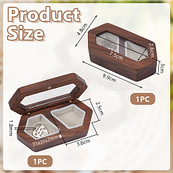 1 шт. шестиугольные деревянные коробки для хранения сувениров для домашних животных с видимым окном&nbsp;CON-DR0001-11