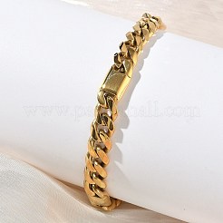 Браслеты из кубинской цепочки из нержавеющей стали 304 для женщин&nbsp;BJEW-G779-04A-G