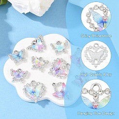 10 шт. 10 стиля из сплава с подвесками со стразами&nbsp;FIND-YW0009-49