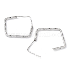 925 orecchini a cerchio con rombi strutturati in argento rodiato placcato rodio&nbsp;EJEW-K258-05P