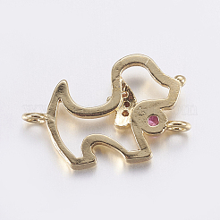 Соединители звеньев для щенков из латуни с кубическим цирконием&nbsp;LS-ZIRC-G125-02A-G