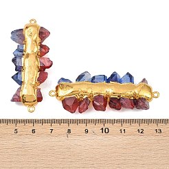 Ciondoli con perline di cristallo di quarzo naturale bicolore galvanizzato&nbsp;KK-H516-18G-02