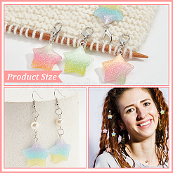 12 шт. подвесные украшения из смолы в виде звезды&nbsp;HJEW-PH01641