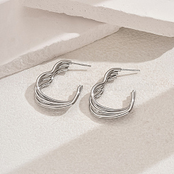 Pendientes vintage de acero inoxidable 201 con forma de corazón multicapa&nbsp;KW0694-2