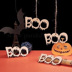 Mot boo halloween ornements de découpes en bois vierges&nbsp;WOOD-L010-07