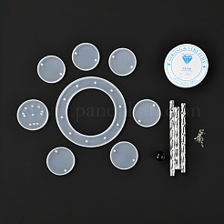Kit per la produzione di campanelli eolici rotondi piatti fai da te&nbsp;DIY-P028-22