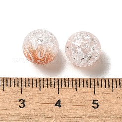 Perle acriliche craquelé verniciate a spruzzo in due tonalità&nbsp;OACR-G029-02G