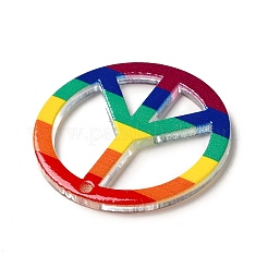 Regenbogenfarben bedruckte Acrylanhänger&nbsp;LS-OACR-B006-01B