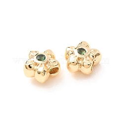 Zwischenperlen aus Messing mit Zirkonia-Pavé&nbsp;KK-F942-26G-01