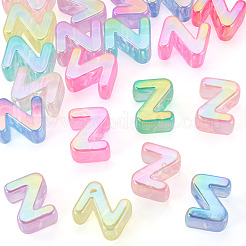 20 perle européenne en acrylique transparent plaqué UV&nbsp;OACR-TADJ0001-19Z