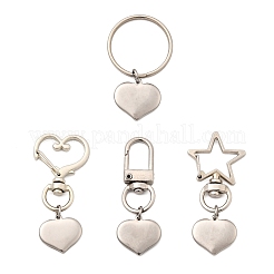 4 шт. 304 брелок в форме сердца из нержавеющей стали&nbsp;KEYC-JKC01332