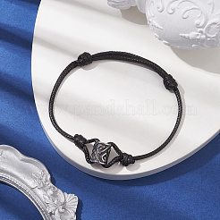 Pulseras de cuentas con columna ajustable de acero inoxidable 304 y cordón de poliéster encerado coreano para mujeres y hombres.&nbsp;BJEW-JB10648