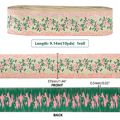 Ruban de fleurs brodé en polyester&nbsp;OCOR-WH0078-124