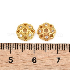 Messing-Mikro-Zirkonia-Perlenkappen&nbsp;KK-CBA6A75-56G