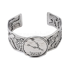 Браслеты-манжеты из сплава созвездия с открытыми манжетами для женщин и мужчин&nbsp;BJEW-C064-01AS-05