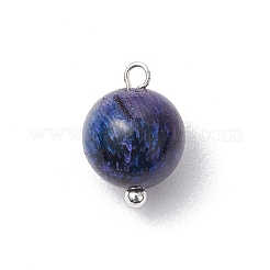 Круглые подвески из натурального радуги тигровый глаз&nbsp;PALLOY-JF03498-02