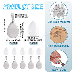 Kits para hacer colgantes de lágrima de acero inoxidable 304&nbsp;DIY-TA0014-42