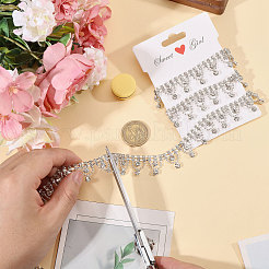 Цветочные хрустальные стеклянные стразы чашки цепочки&nbsp;DIY-GL0005-73