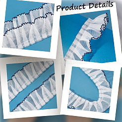 Bordures en dentelle plissée en polyester&nbsp;SRIB-GF0001-31B