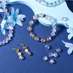 4 нить прозрачных стеклянных бусин&nbsp;EGLA-TA0001-80A