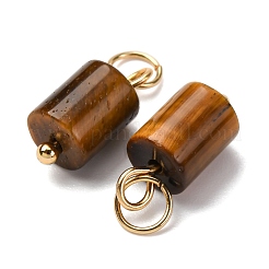 Подвески-колонны из натурального тигрового глаза с соединительными кольцами из нержавеющей стали 304&nbsp;G-Q032-01A