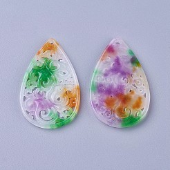 Pendentifs en jade blanc naturel sculpté&nbsp;G-L495-40
